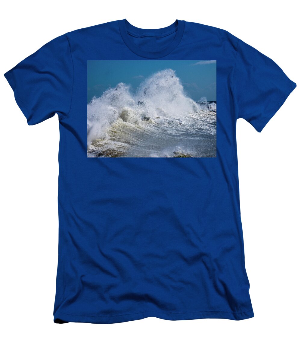 Surf T-Shirt featuring the photograph L.A. Harbor Breakwater 2-22-23 by Joe Schofield