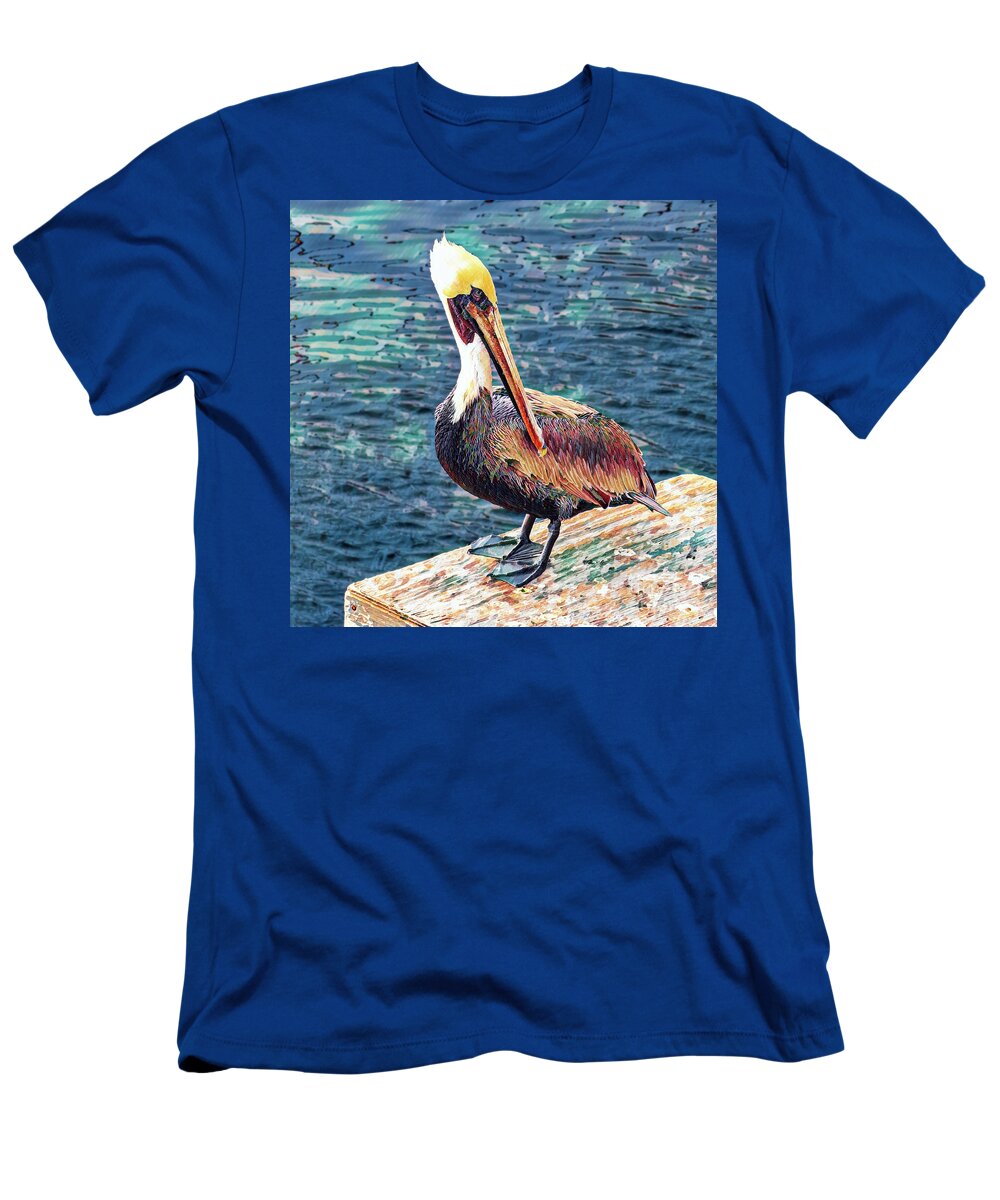 Brown Pelican T-Shirt featuring the photograph Brown Pelican in Breeding Season by Roslyn Wilkins