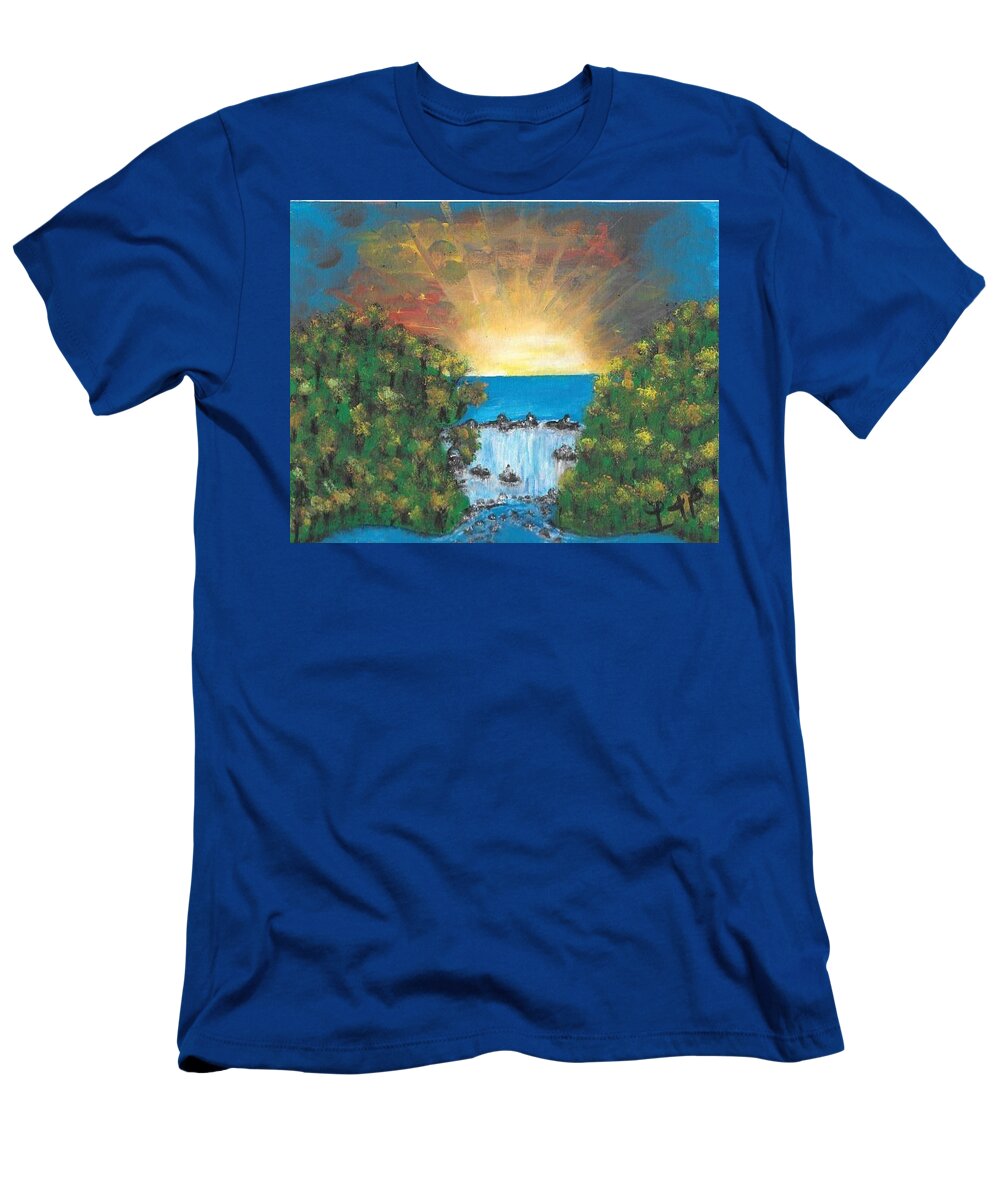 Sunrise T-Shirt featuring the painting Burst of Sunshine by Esoteric Gardens KN