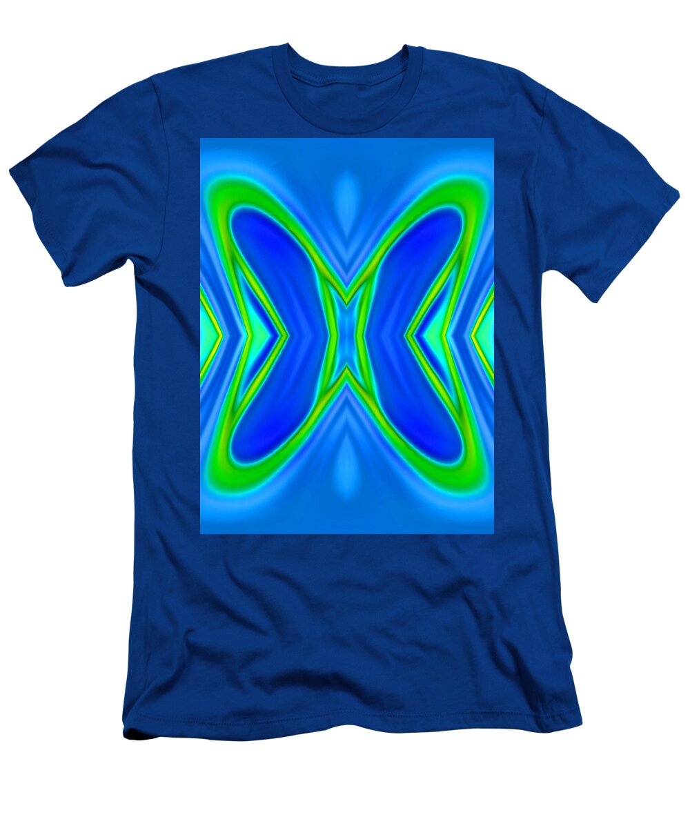 Abstract Art T-Shirt featuring the digital art Butterfly Abstract Blue by Ronald Mills