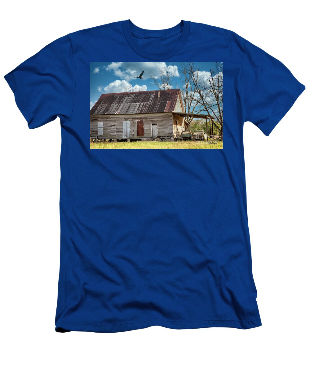 Barns T-Shirt featuring the photograph Bygone by DB Hayes