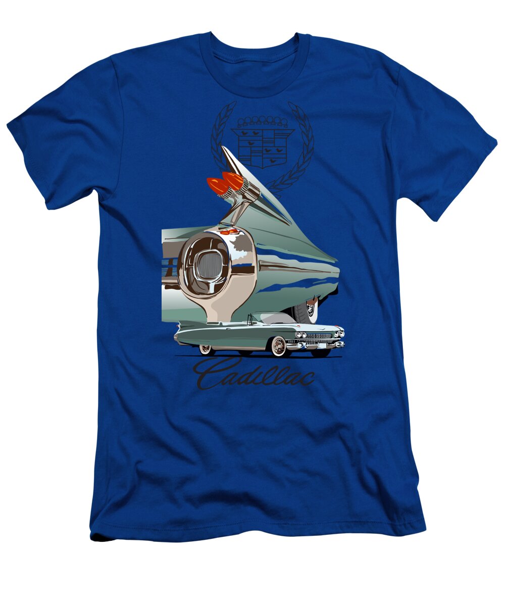 Cadillac Bolero T-Shirt featuring the painting Cadillac Bolero by Sassan Filsoof