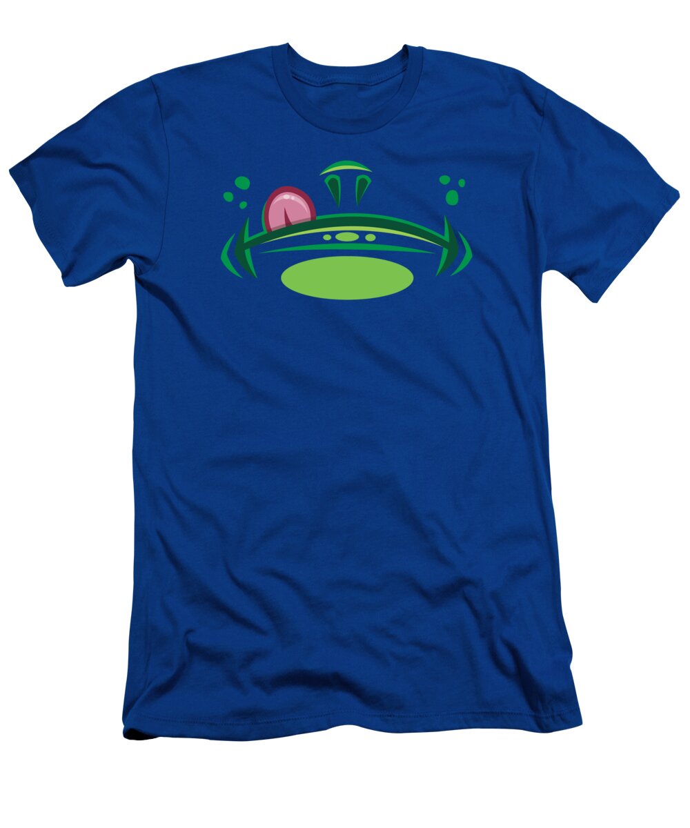 Frog T-Shirt featuring the digital art Cartoon Frog Mouth with Tongue by John Schwegel