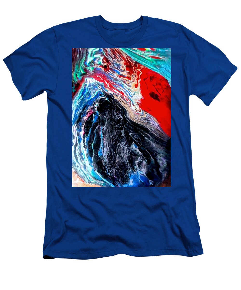 Cave T-Shirt featuring the painting Cave Dweller by Anna Adams