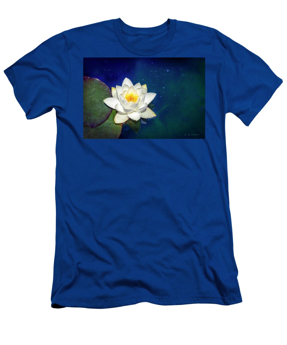 Water Lily T-Shirt featuring the photograph Celestial Water Lily by Bonnie Follett