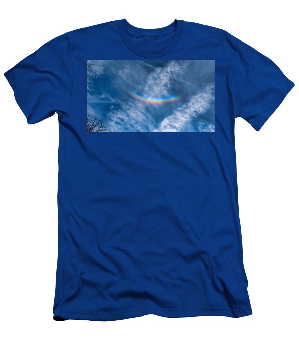 Radiant T-Shirt featuring the photograph Circumzenithal Arc and Contrail by Judy Kennedy