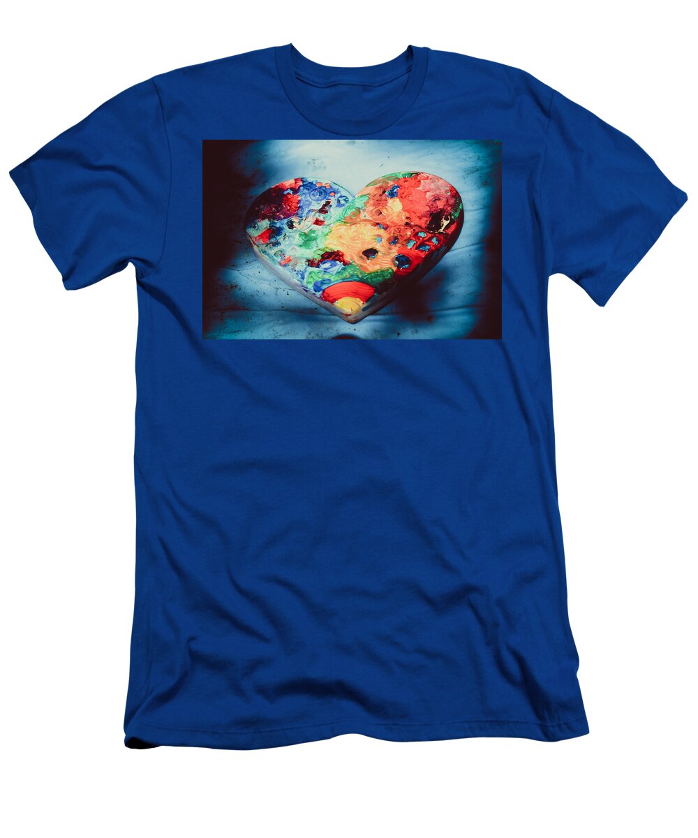 Heart T-Shirt featuring the photograph Colorful Heart in Water by W Craig Photography