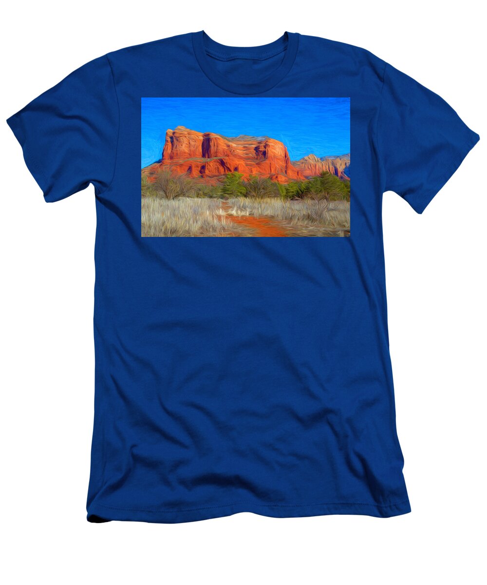 Courthouse Butte T-Shirt featuring the photograph Courthouse Butte Painterly by Lorraine Baum
