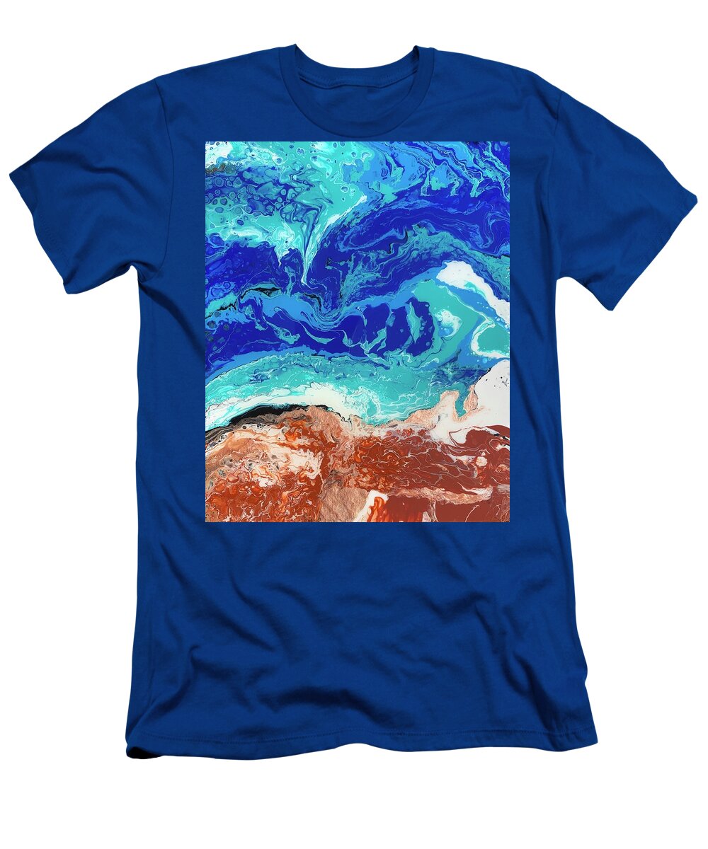 Ocean T-Shirt featuring the painting Crash by Nicole DiCicco