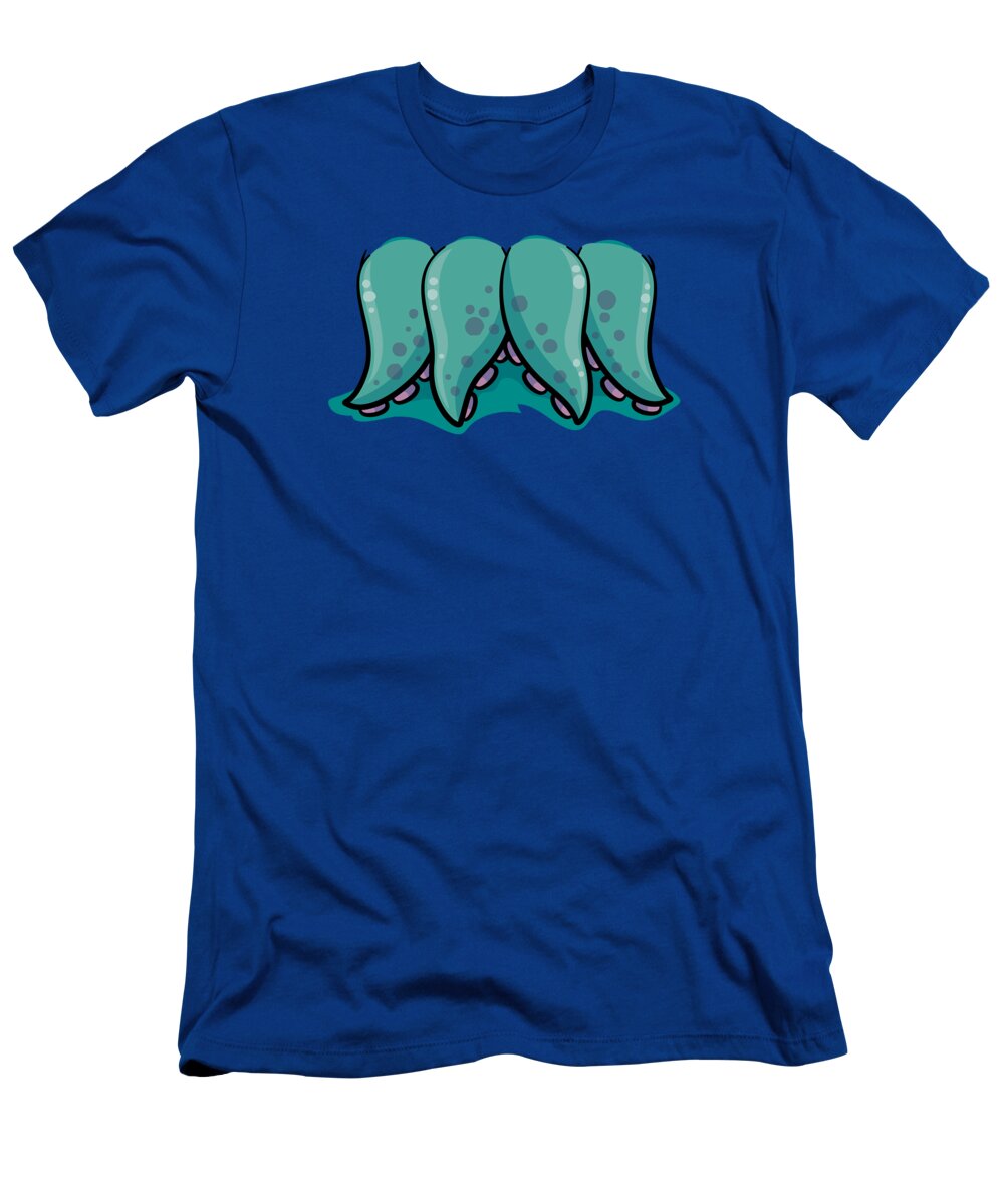 Octopus T-Shirt featuring the digital art Cthulhu Monster Tentacle Mouth by John Schwegel