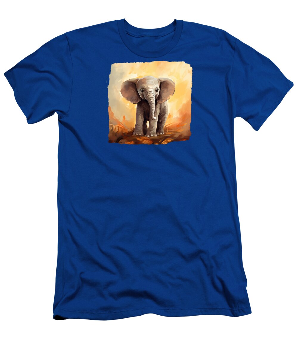 Baby Elephant T-Shirt featuring the digital art Cute Baby Elephant 03 by Elisabeth Lucas