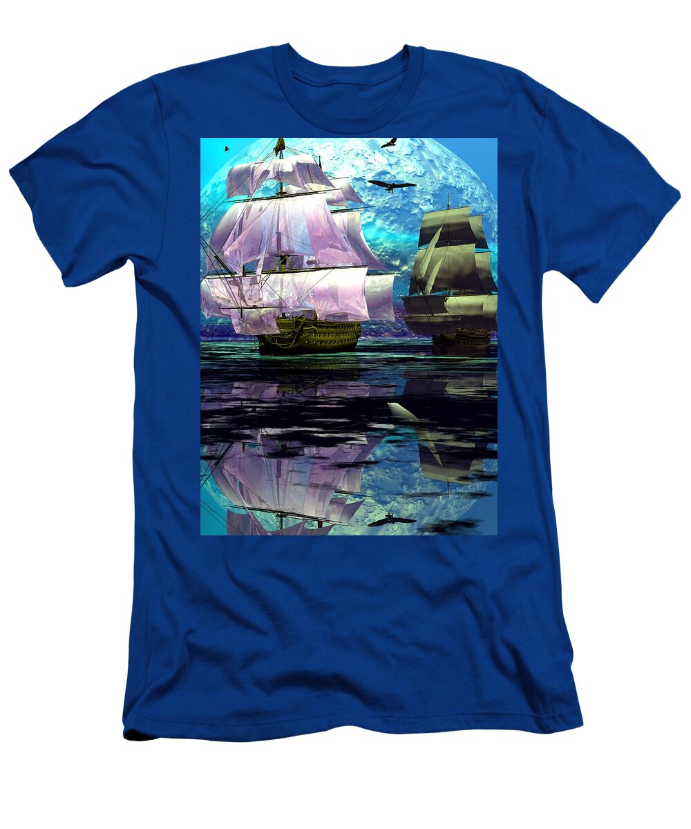 3d T-Shirt featuring the digital art Distant companions by Claude McCoy