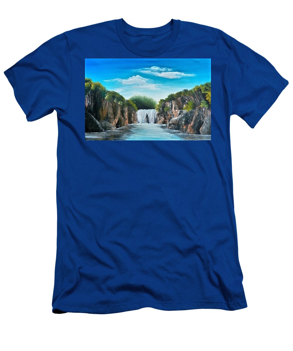 Landscape T-Shirt featuring the painting DO4-Deno Onsumo by Deno Onsomu