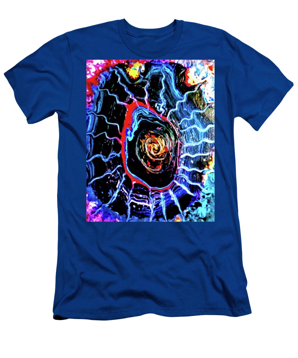Electric T-Shirt featuring the painting Electric Blue by Anna Adams