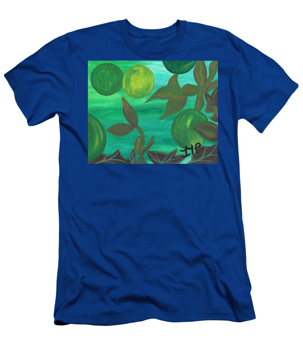 Leaves T-Shirt featuring the painting Esoteric Garden Flow by Esoteric Gardens KN