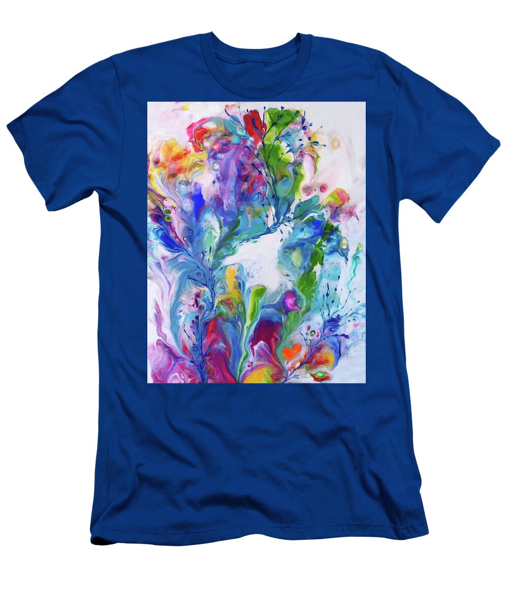 Rainbow Colors T-Shirt featuring the painting Ever Growing 9 by Deborah Erlandson