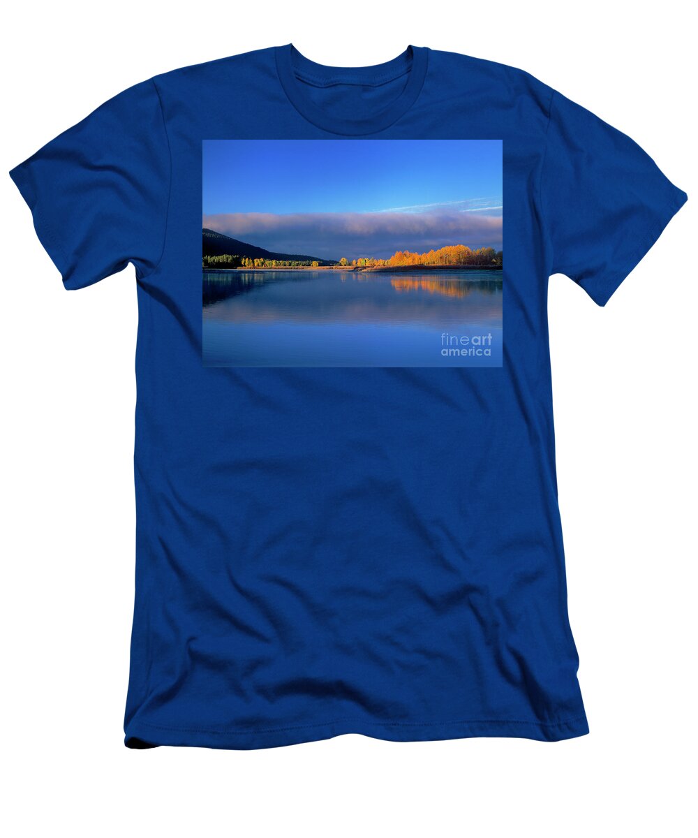 Dave Welling T-Shirt featuring the photograph Fall Clouds Oxbow Bend Grand Tetons National Park by Dave Welling