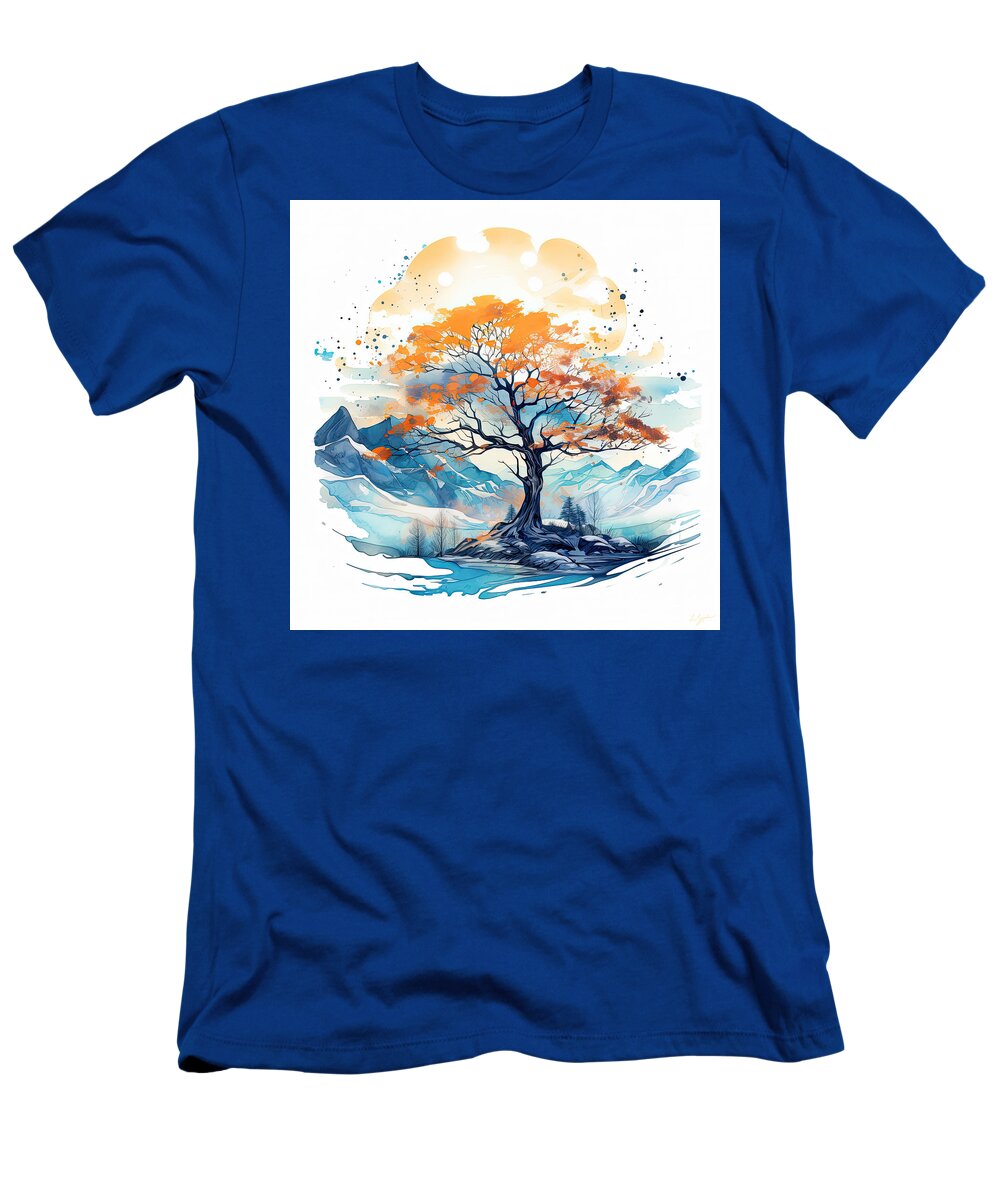 Four Seasons T-Shirt featuring the digital art Fall Foliage by Lourry Legarde