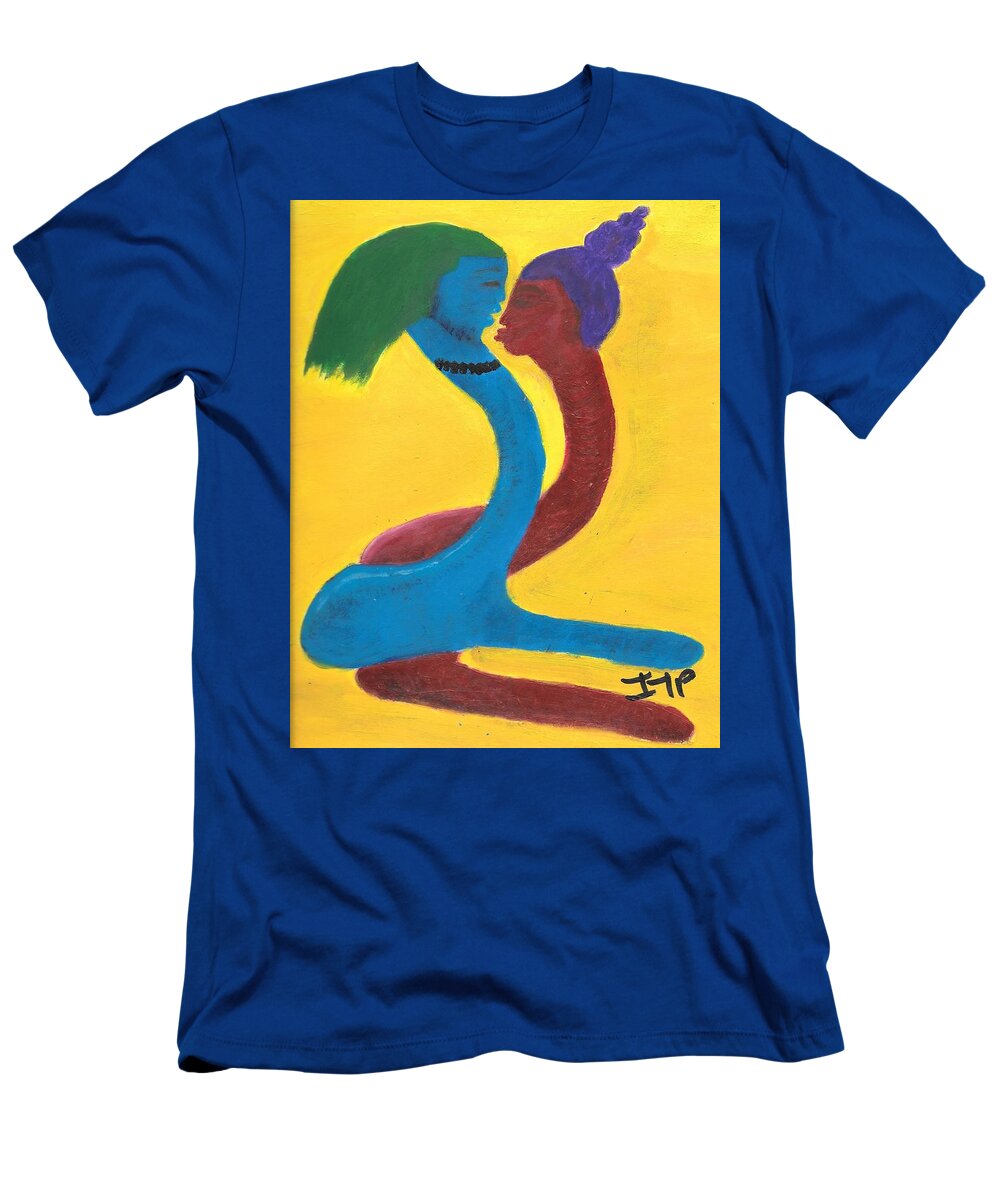 Man T-Shirt featuring the painting Fleshing by Esoteric Gardens KN