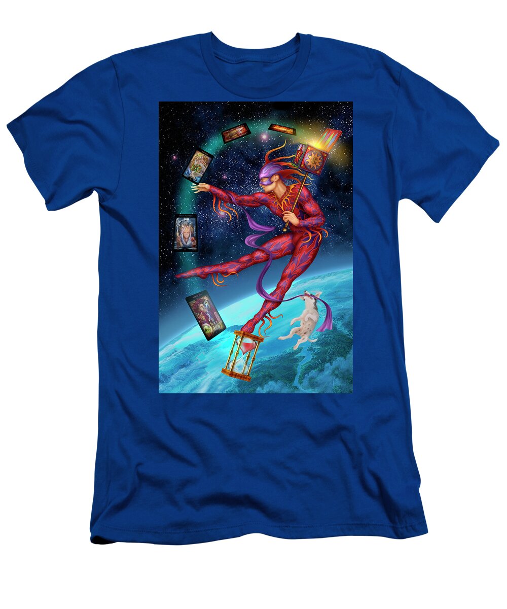  T-Shirt featuring the digital art Fool, Legacy Of The Divine Tarot by Ciro Marchetti