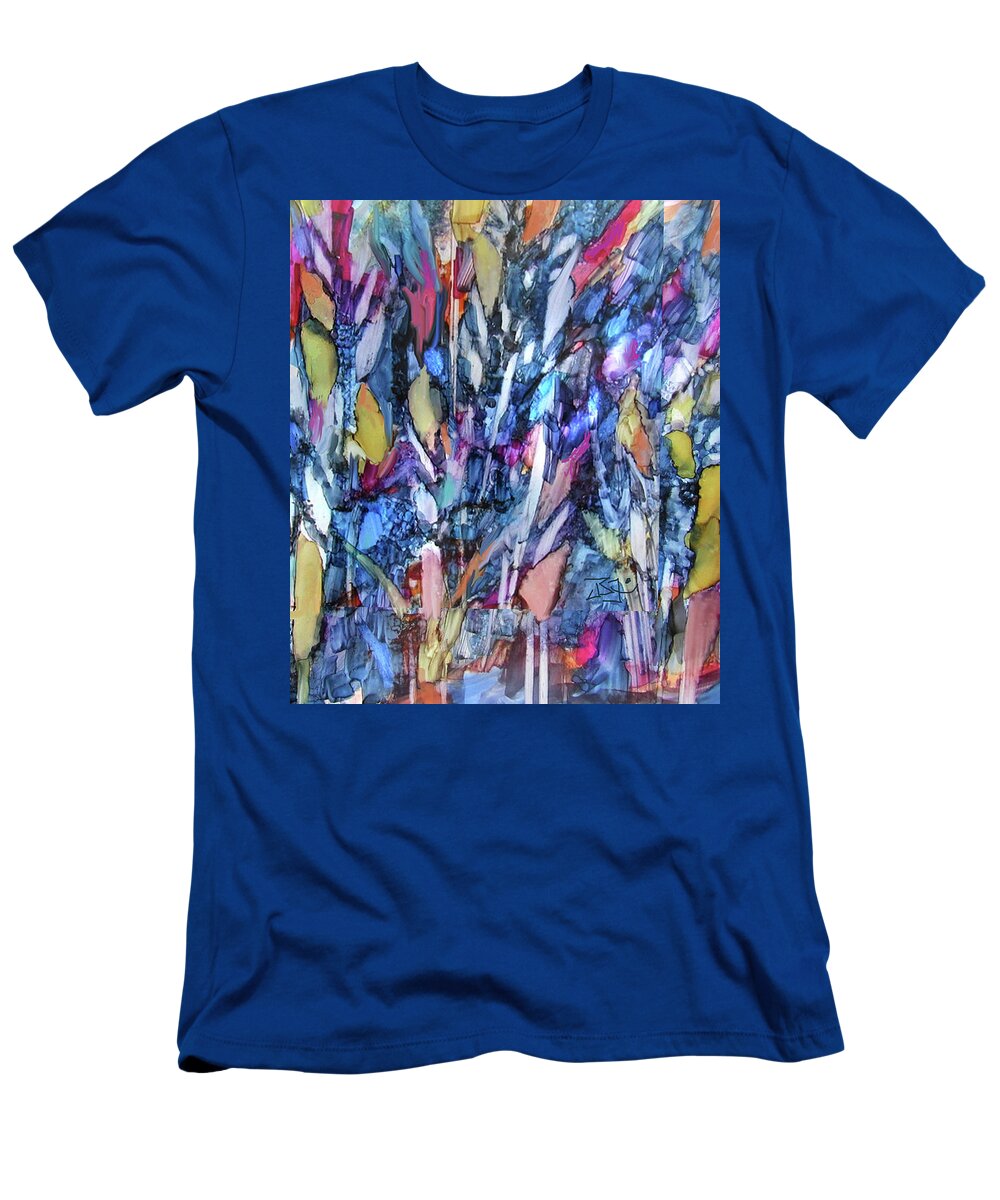 Abstract Forest T-Shirt featuring the painting Forest 17 by Jean Batzell Fitzgerald