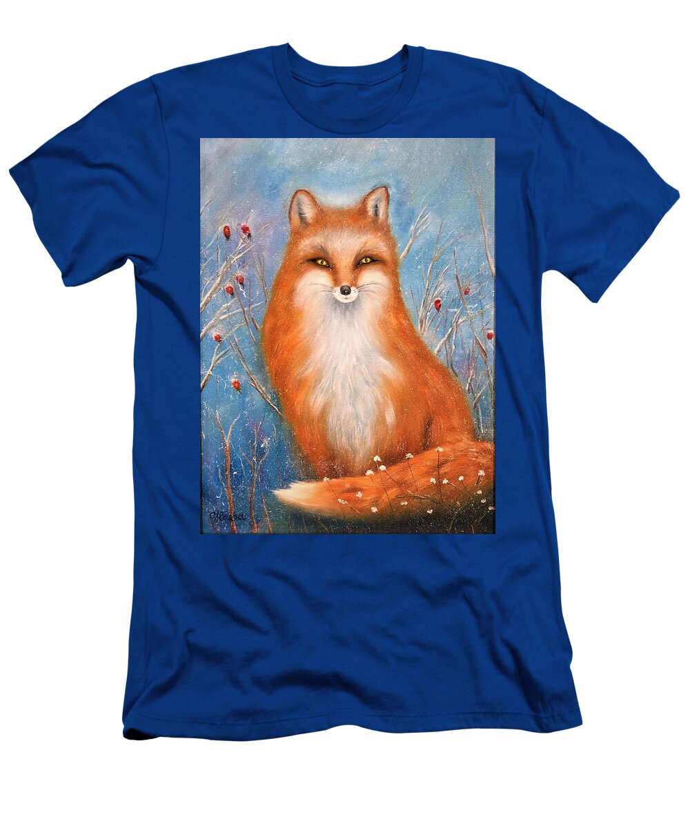Wall Art Animals Fox  Red Fox Gloss Print Cards Of Original Painting Fox Double Page Postcard Of Original Painting White Envelope Greeting Cards Posters T-Shirt featuring the photograph Fox by Tanya Harr