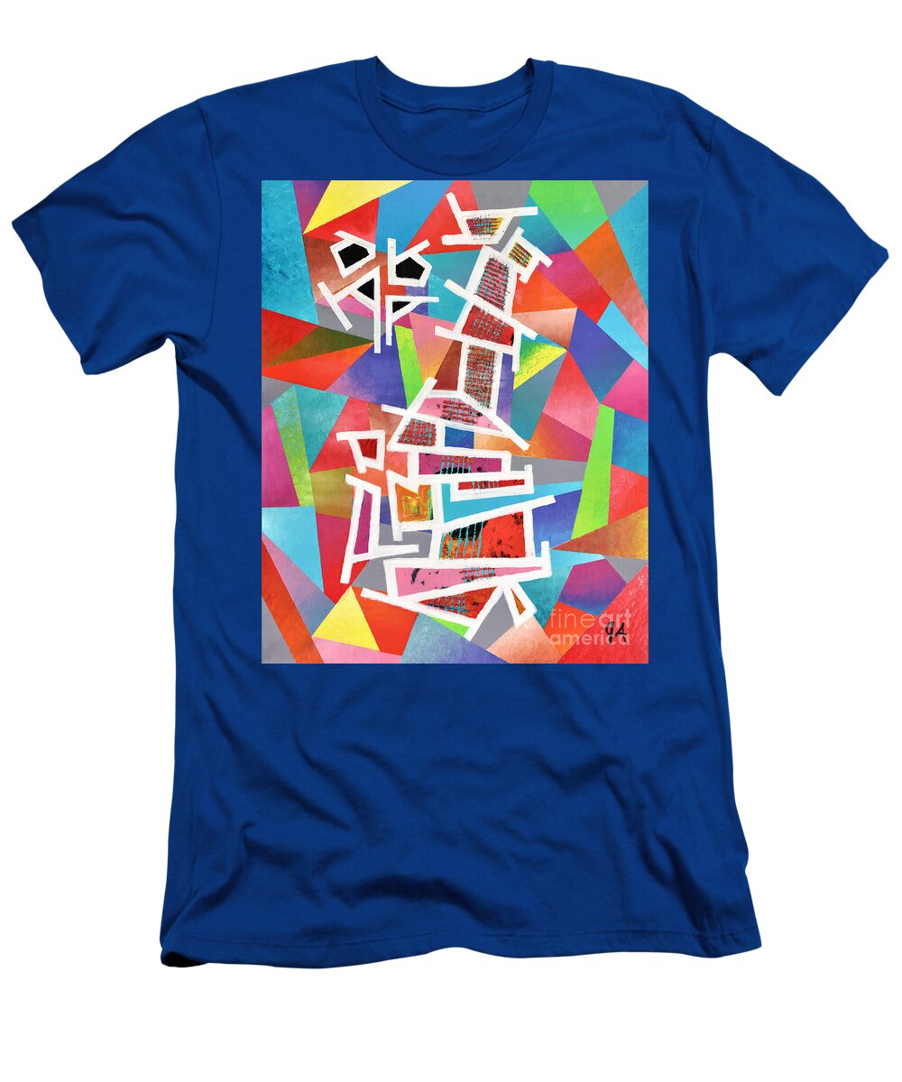 Fractured T-Shirt featuring the painting Fractured Instrument Of Love by Jeremy Aiyadurai