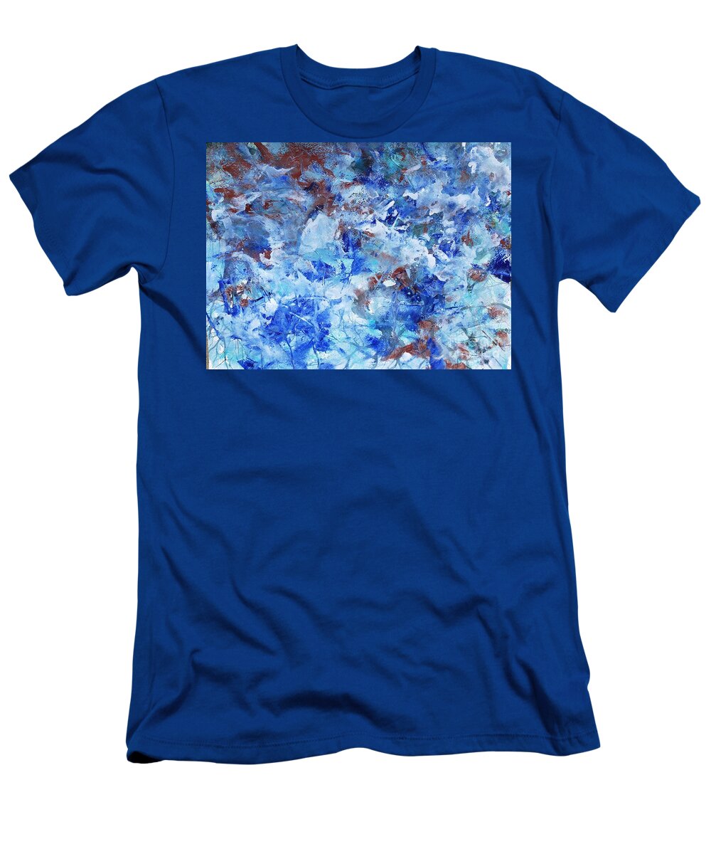 Abstract T-Shirt featuring the painting Winter Beauty by Lisa Debaets