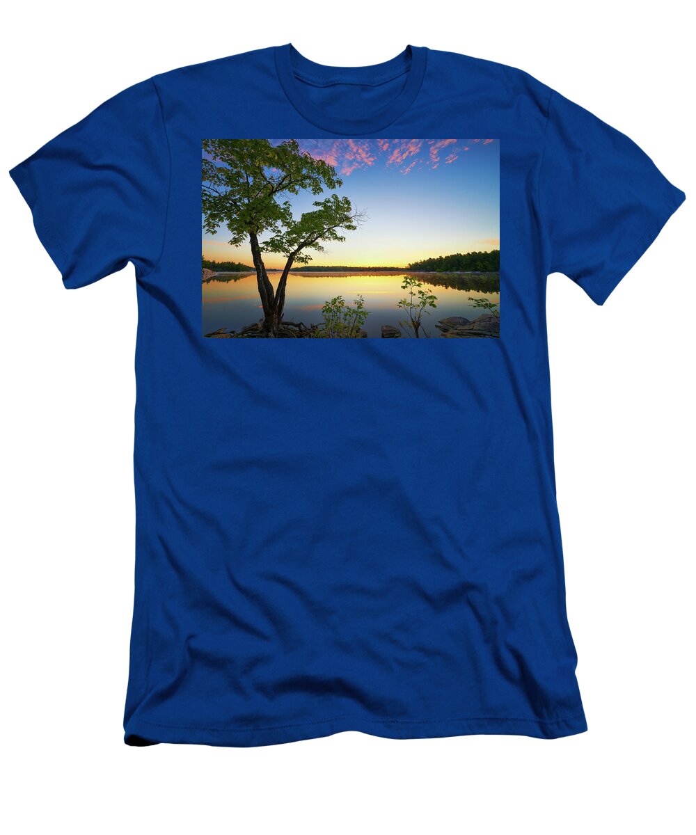 French River Provincial Park T-Shirt featuring the photograph French River Sunrise by Henry w Liu