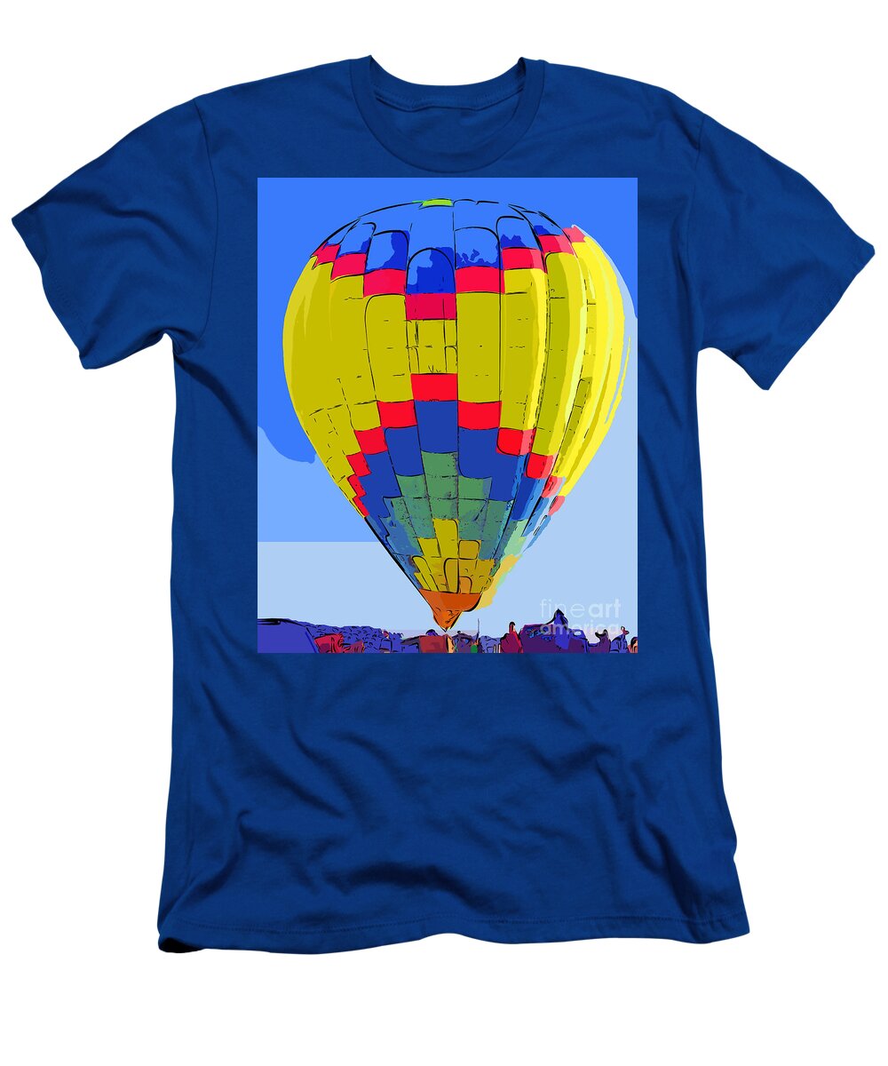 Hotair- Balloons T-Shirt featuring the digital art Fully Inflated by Kirt Tisdale