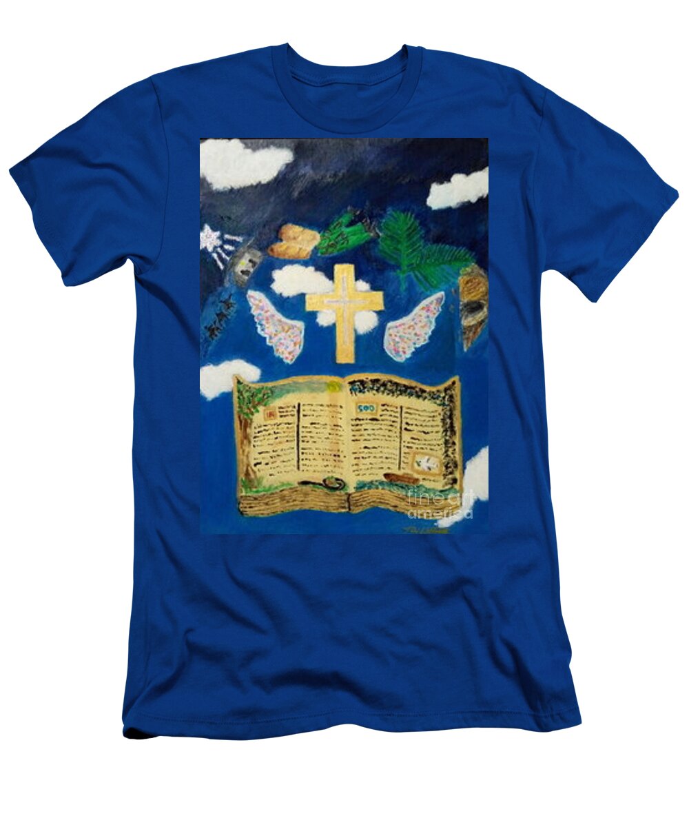 Church T-Shirt featuring the painting God's Stories by David Westwood
