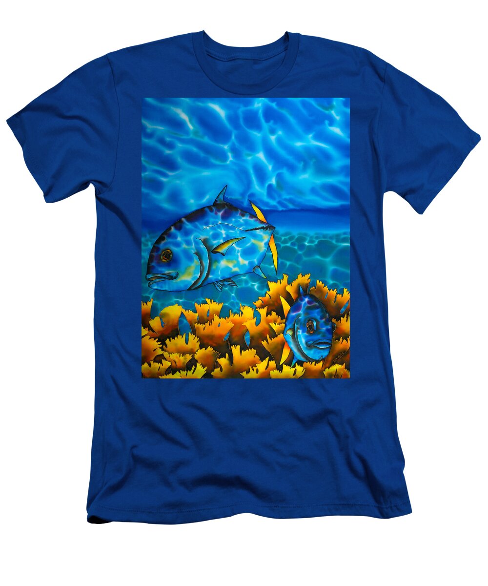 Pelagic Game Fish T-Shirt featuring the painting Grand Caille Point by Daniel Jean-Baptiste