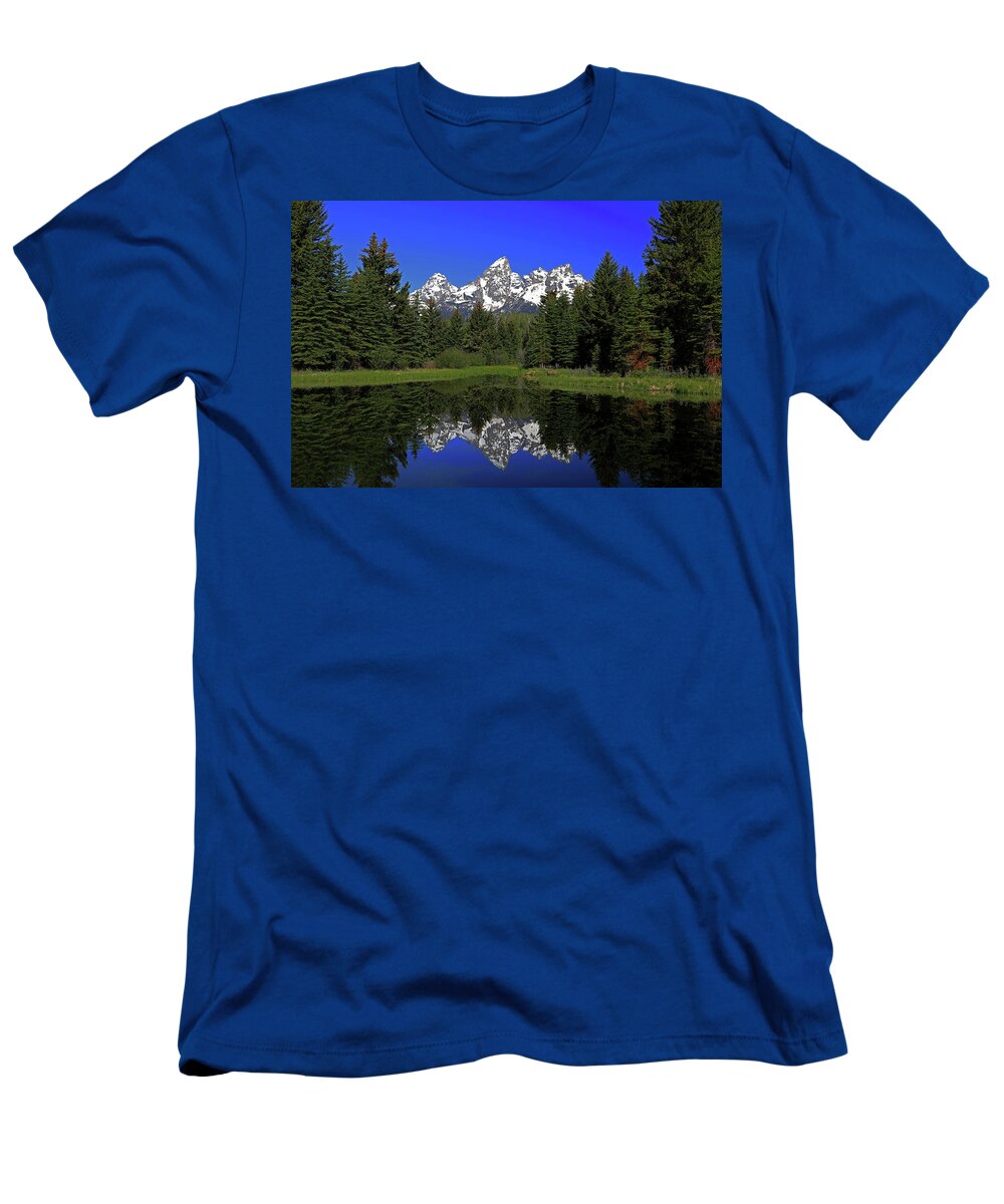 Schwabacher's Landing T-Shirt featuring the photograph Grand Teton National Park - Schwabacher's Landing by Richard Krebs