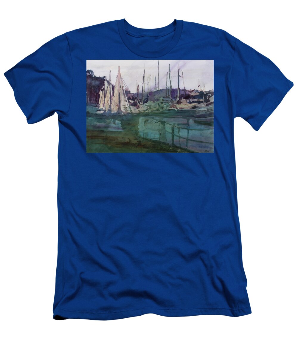 Harbor T-Shirt featuring the painting Harbor Abstract II by Jenny Armitage