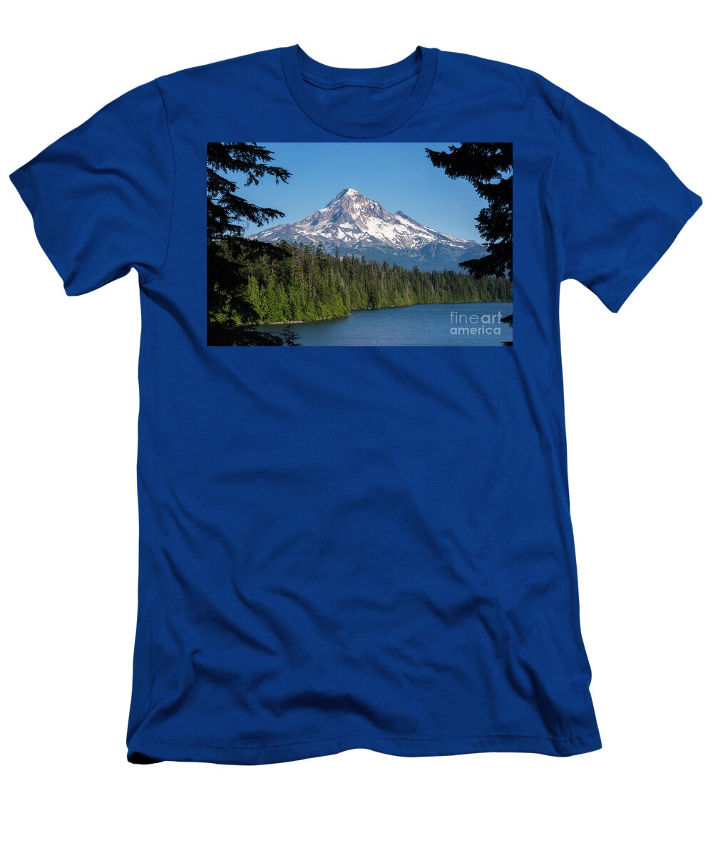 Hood Mountain T-Shirt featuring the photograph Hood Mountain From Lost Lake by Michael Ver Sprill