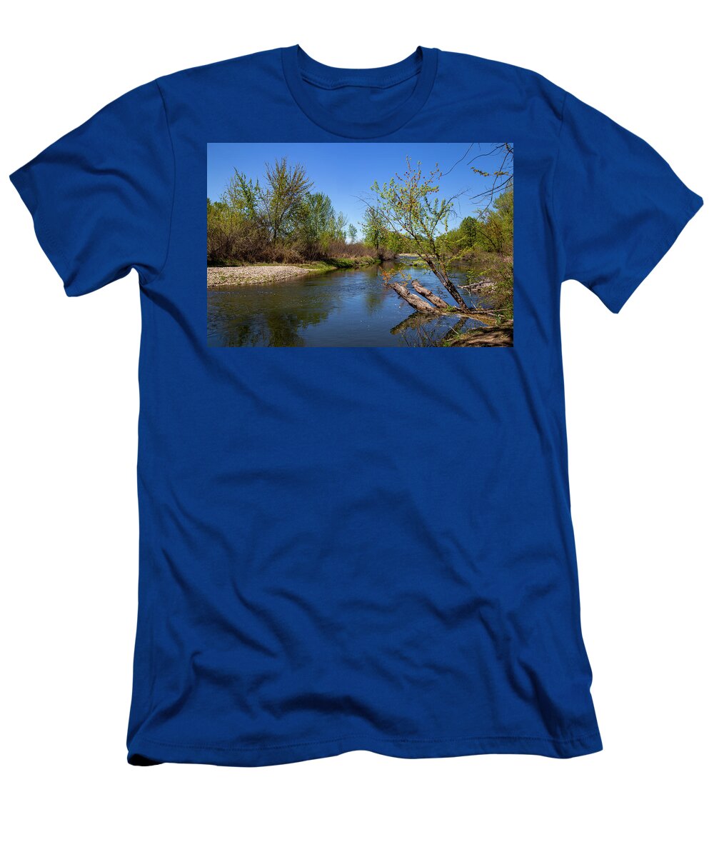River T-Shirt featuring the photograph Idaho River in Spring by Dart Humeston