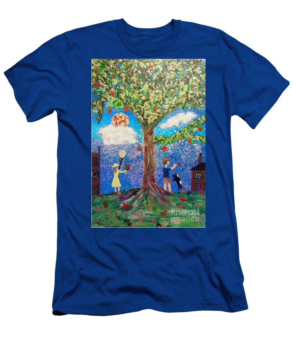Tree T-Shirt featuring the mixed media Investigating Gravity by David Westwood