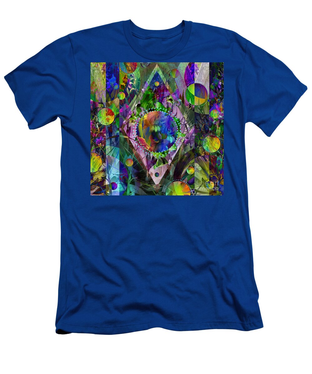 Photography T-Shirt featuring the mixed media Iris Illusions by Diamante Lavendar