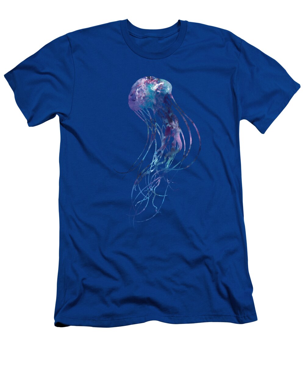 Jellyfish T-Shirt featuring the mixed media Jellyfish by Monn Print