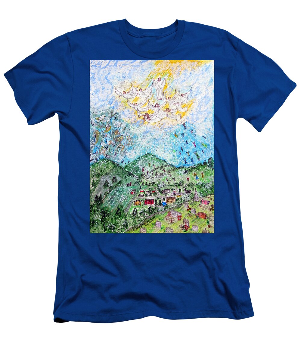 Jesus T-Shirt featuring the painting Jesus Returns by Kathy Marrs Chandler