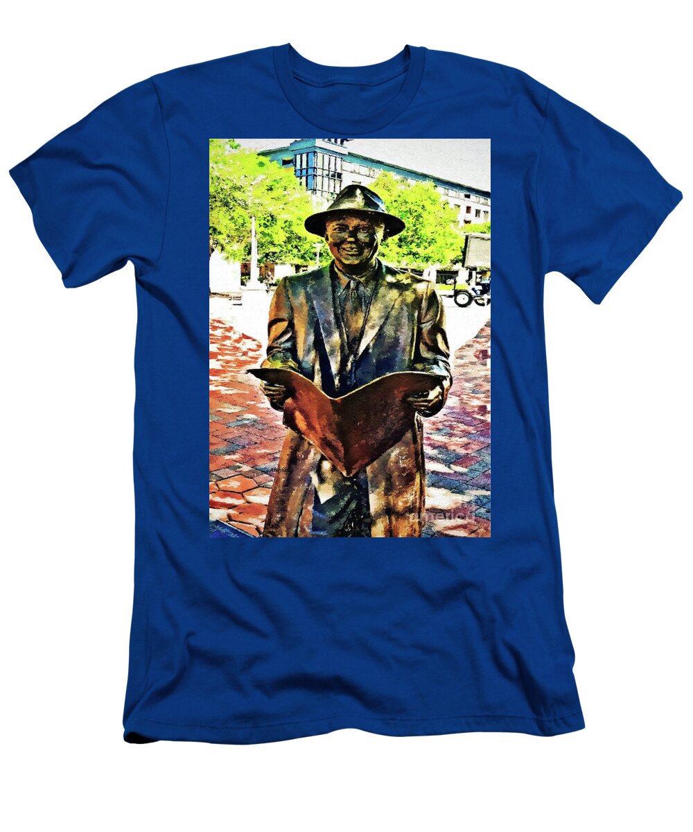 American Music T-Shirt featuring the photograph Johnny Mercer in Savannah Sunlight by Aberjhani