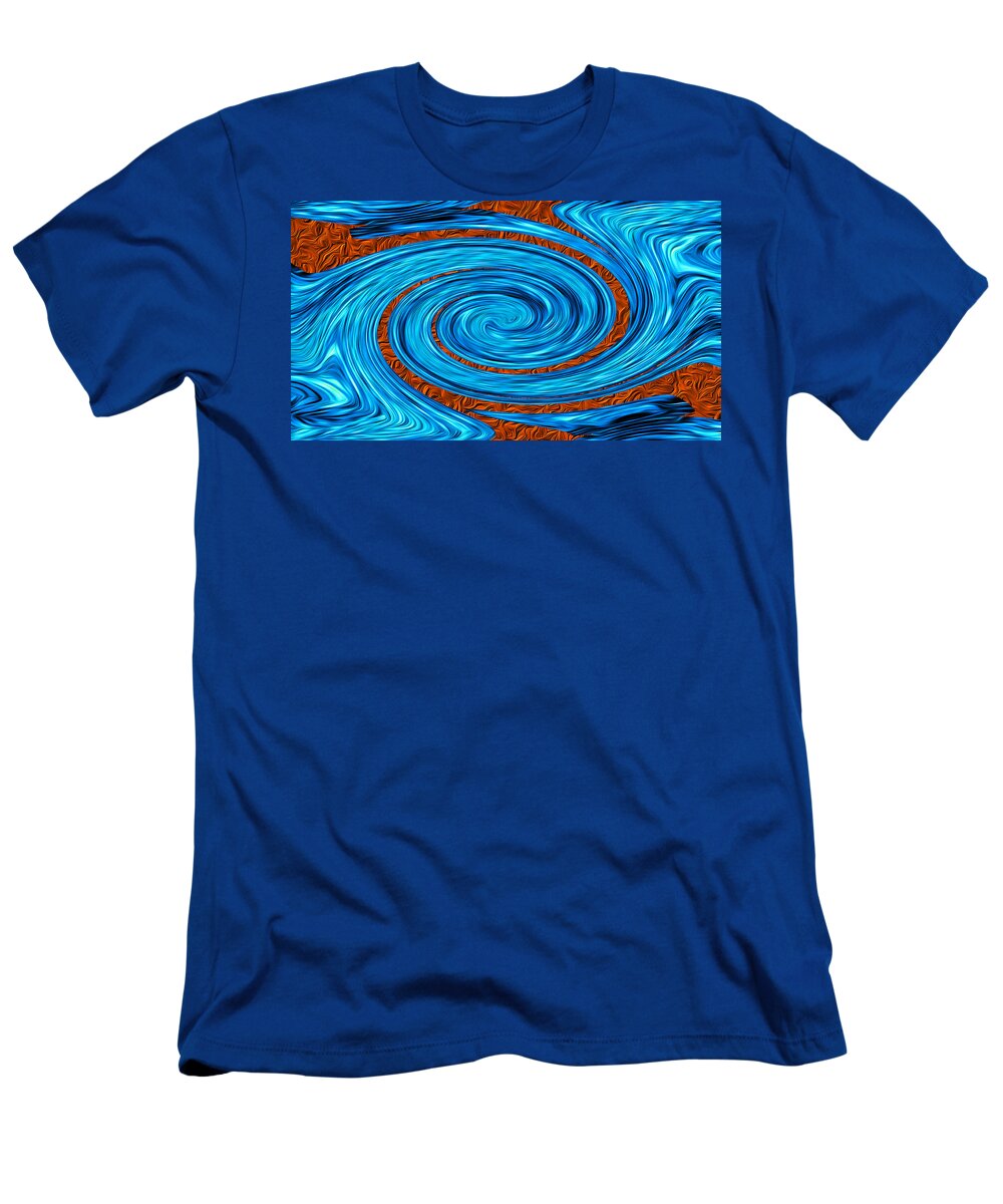 Digital T-Shirt featuring the digital art Lava Creates Whirlpool by Ronald Mills