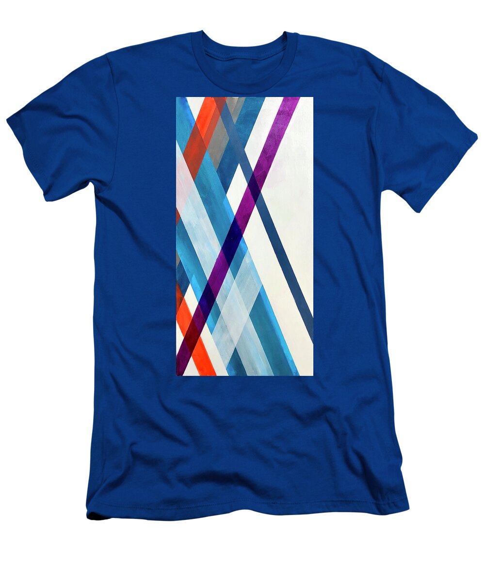 Argyle T-Shirt featuring the painting Layers in argyle by Eric Fischer