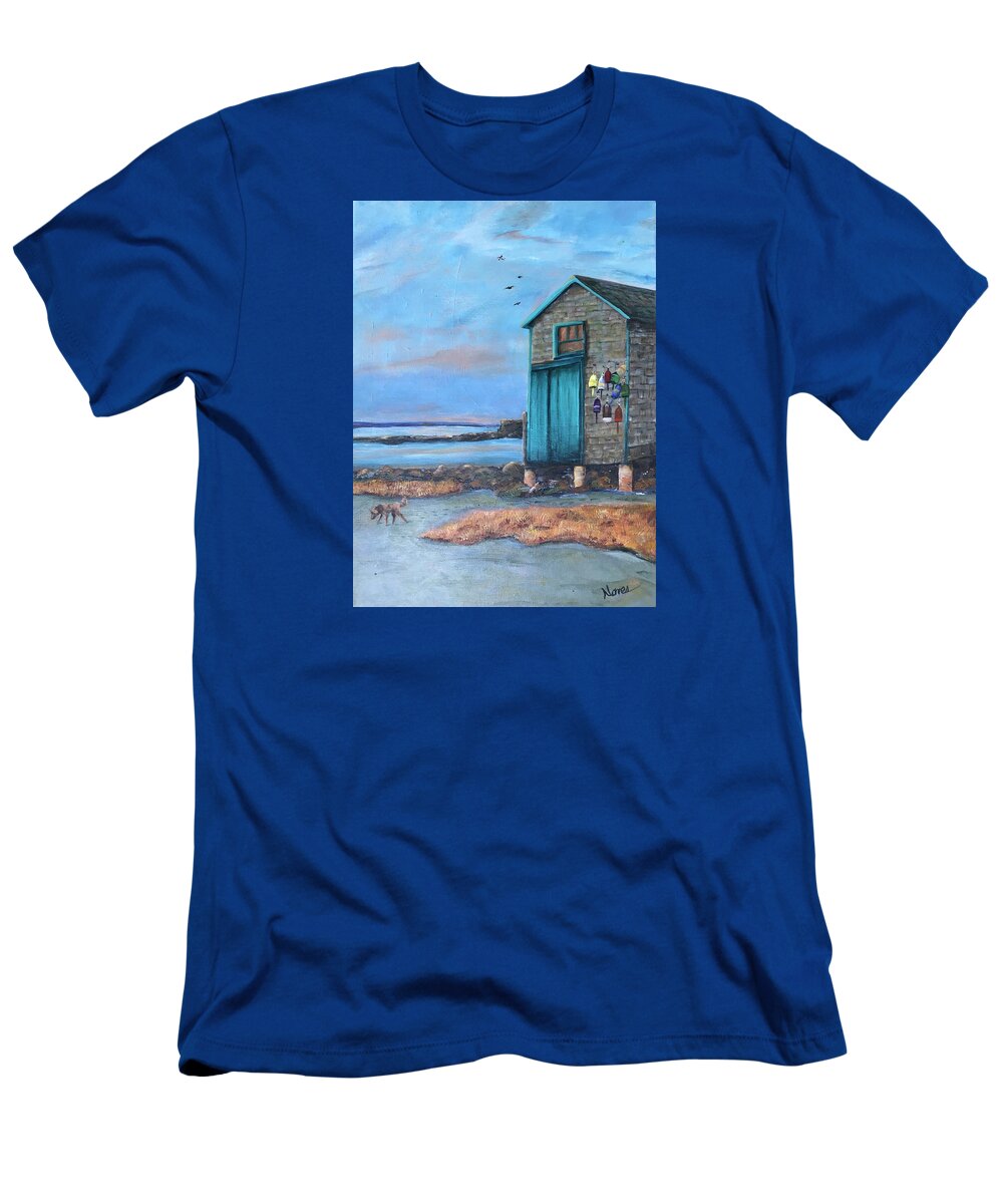 Shack T-Shirt featuring the painting Lobster Shack by Deborah Naves