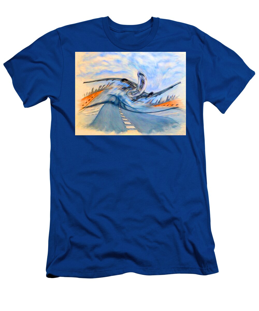 Abstract Art T-Shirt featuring the digital art Look at Me....I'm Flyin' by Ronald Mills