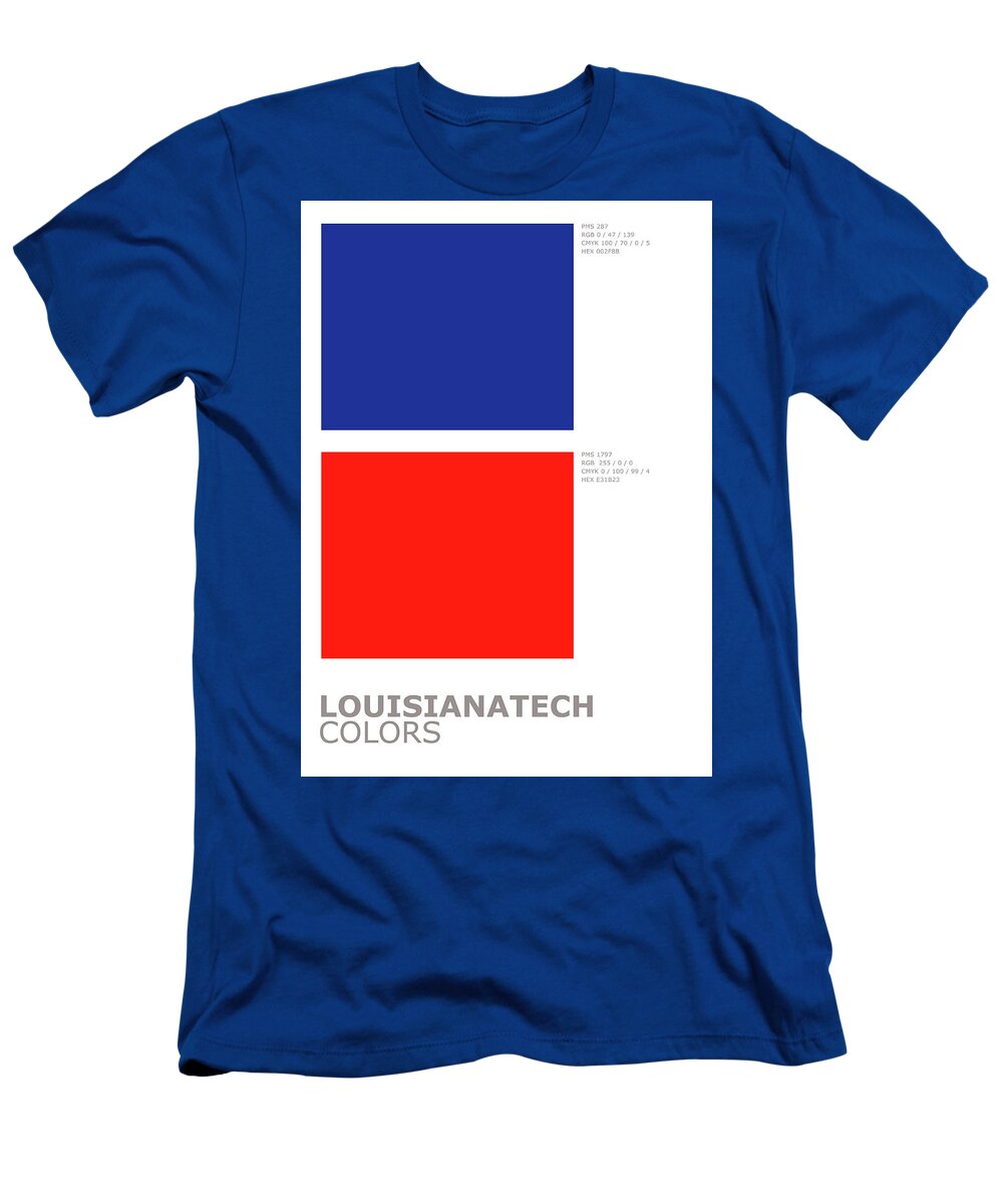 Louisiana Tech College Sports Team Official Colors Palette Minimalist T- Shirt by Design Turnpike - Instaprints