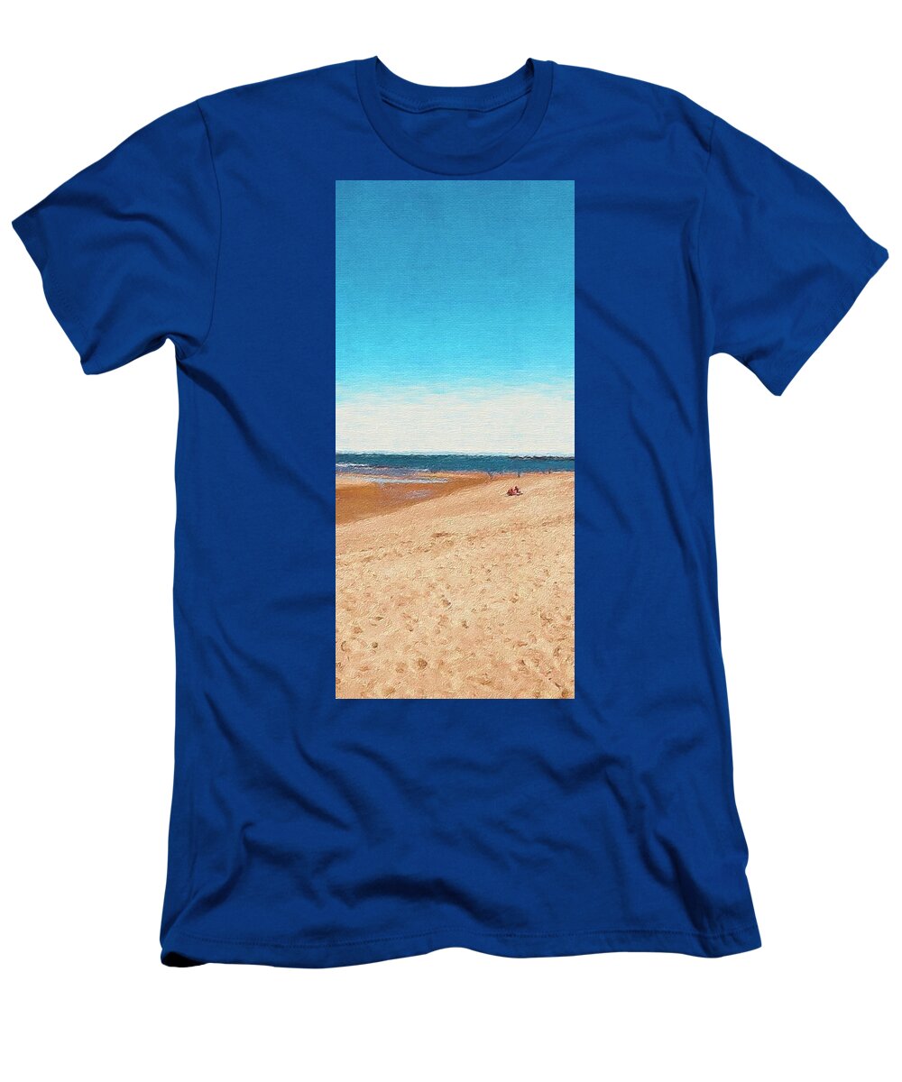 Plum Island T-Shirt featuring the digital art Low Tide on Plum Island by Steve Glines