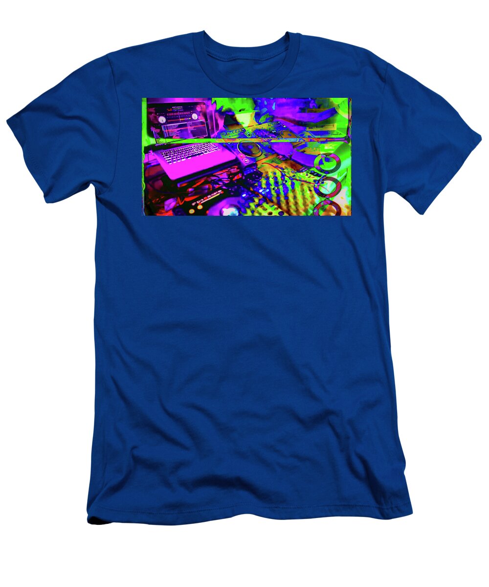 Sunshine Coast Digital Artist T-Shirt featuring the digital art Luvinit Series Mushroom DJ 2 by Joe Michelli