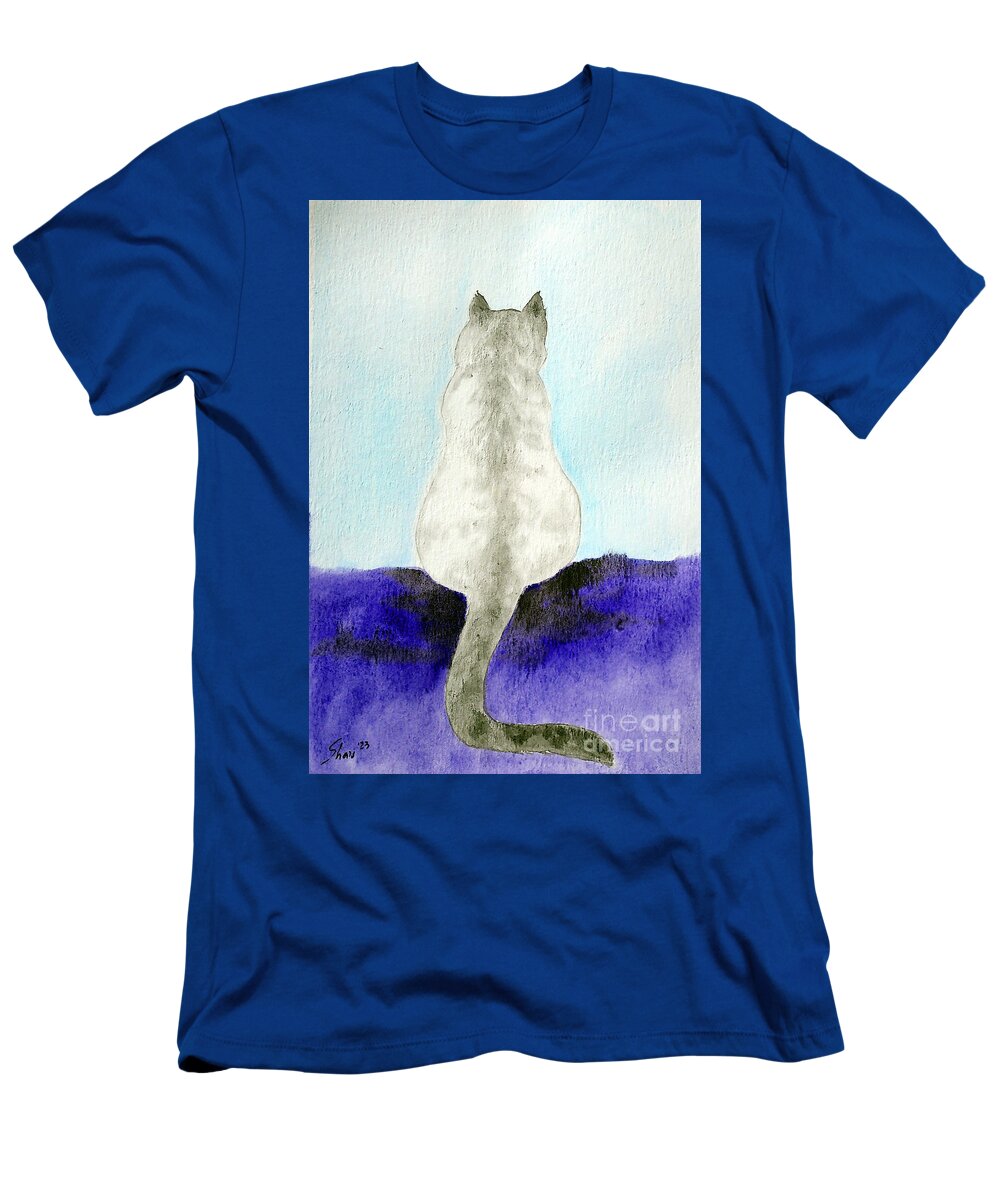 Cat T-Shirt featuring the painting Lynx Point Cat by Rohvannyn Shaw