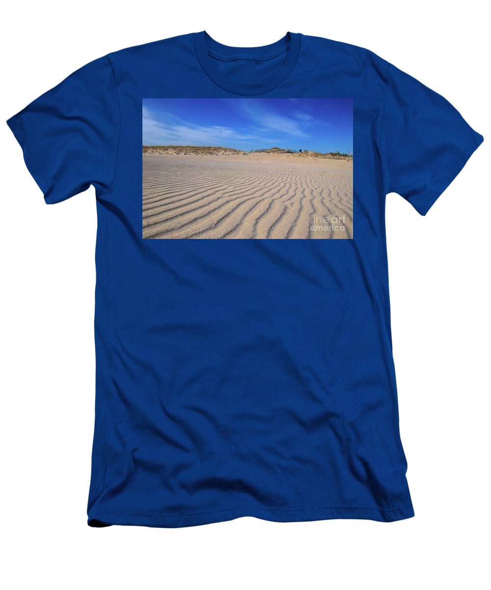 Beach T-Shirt featuring the photograph Man On The Dunes by Karen Silvestri